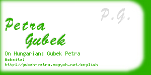 petra gubek business card